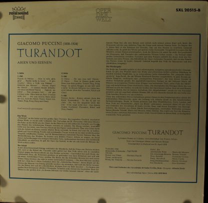DECCA SXL 20515-B - Arien Und Szenen Aus Turandot - Image 2