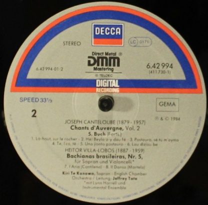 DECCA 6.4294 AZ - Chants D'Auvergne (Vol. 2) / Bachianas Brasile - Image 4