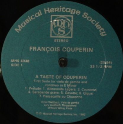 Musical Heritage Society, Inc. MHS 4038 - A Taste Of Couperin - Image 3