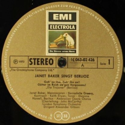 His Master's Voice 1 C 063-02 426 - Janet Baker Singt Berlioz - Image 3