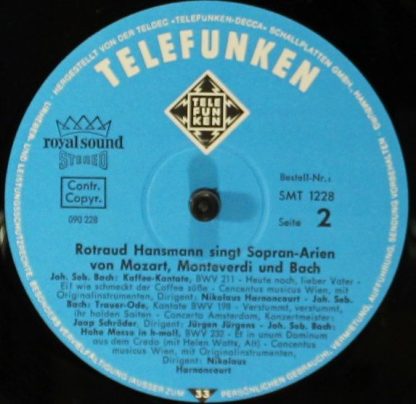 Telefunken SMT 1228 - Sopran-Arien von Mozart, Monteverdi Und Ba - Image 4