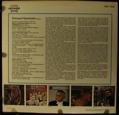 Telefunken SMT 1228 - Sopran-Arien von Mozart, Monteverdi Und Ba - Image 2