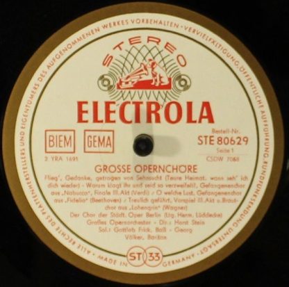 Electrola STE 80 629 - Grosse Opernchöre - Image 3
