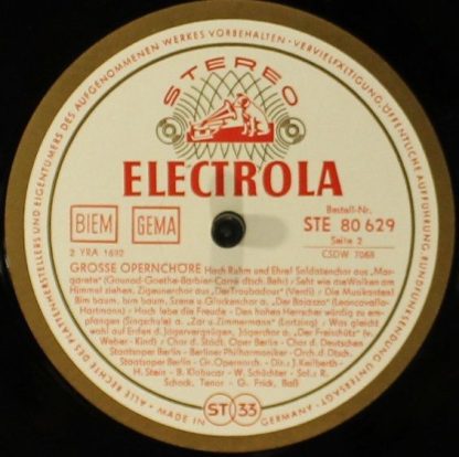 Electrola STE 80 629 - Grosse Opernchöre - Image 4