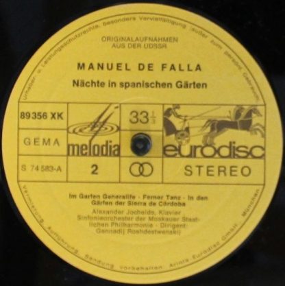 Eurodisc 89 357 XCK - Spanische Impressionen  - Ravel - De Falla - Image 3