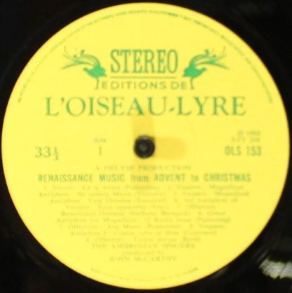 L'Oiseau-Lyre OLS 153 - Renaissance Music from Advent to Christm - Image 4