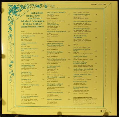 Eurodisc 25 287 XBK - Erika Köth Singt Lieder Von Mozart, Schube - Image 2