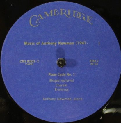 Cambridge Records CRS B 2833 - Music By Anthony Newman - Image 6