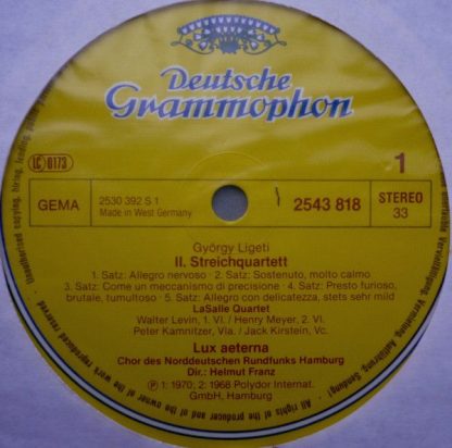 Deutsche Grammophon 2543 818 - Lux Aeterna / Volumina / String Q - Image 3