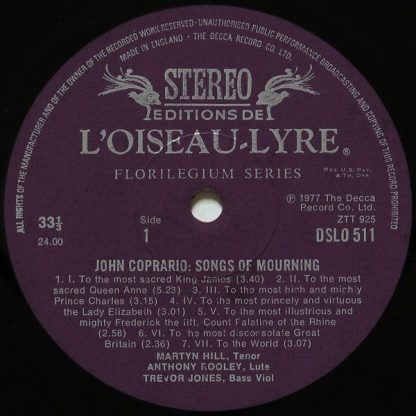 L'Oiseau-Lyre DSLO 511 - Songs Of Mourning ∙ Consort Music - Image 3