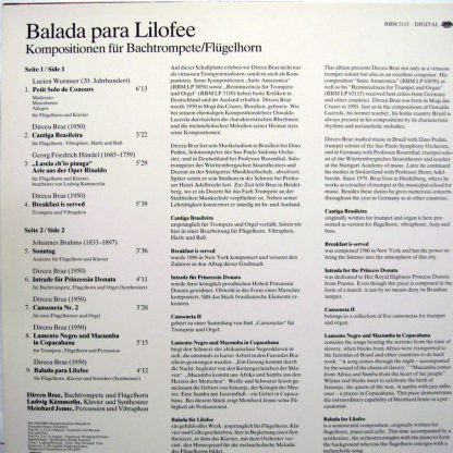 RBM Records RBM 3115 - Balada Para Lilofee - Image 2