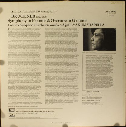 EMI ASD 2808 - Symphony In F Minor - Overture In G Minor - Image 2