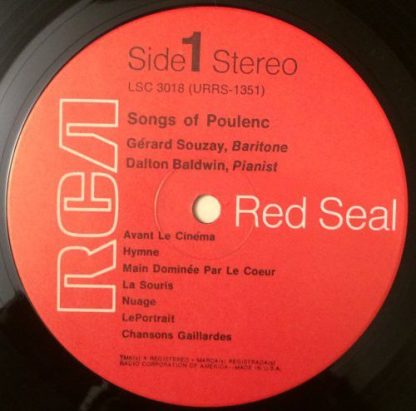 RCA Victor Red Seal LSC-3018 - Songs Of Poulenc - Image 2