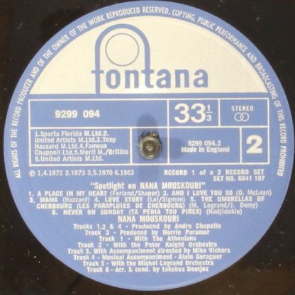 Fontana 6641 197 - Spotlight On Nana Mouskouri - Image 8