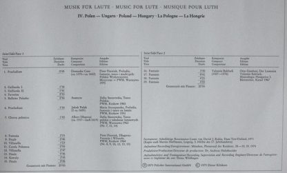 Archiv Produktion 2533 294 - Musik Für Laute, IV. Polen-Ungarn - Image 7