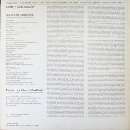 Supraphon 29 250 - 8 - Bilder Einer Ausstellung - Eine Nacht Auf - Image 2