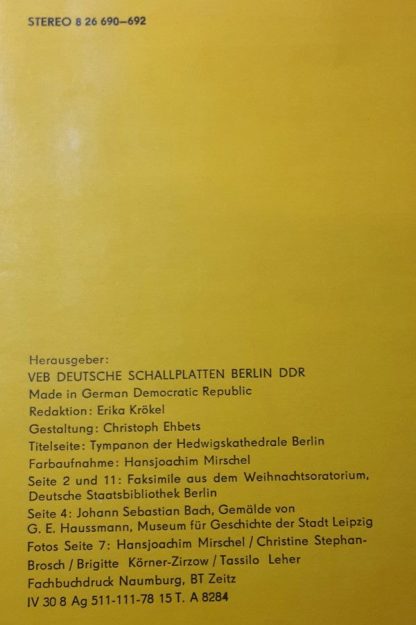 Eterna 8 26 690-692 - Weihnachtsoratorium BWV 248 - Image 2