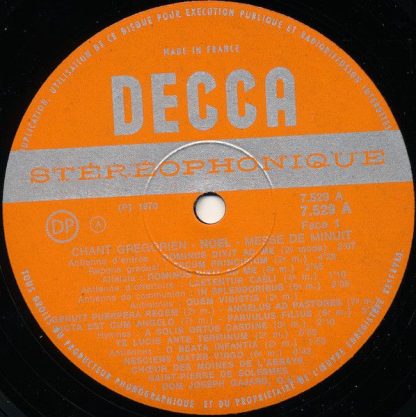 DECCA 7.529 - Chant Grégorien ∙ Noël (Messe De Minuit ∙ Messe Du - Image 2