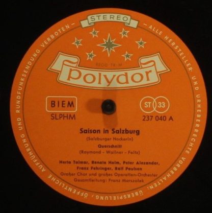 Polydor 46 540 LPHM - Saison In Salzburg / Hochzeitsnacht Im Par - Image 3