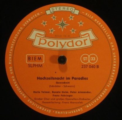 Polydor 46 540 LPHM - Saison In Salzburg / Hochzeitsnacht Im Par - Image 4
