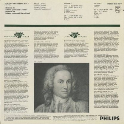 Philips 9502 003 - 3 Sonaten Für Viola Da Gamba & Cembalo - Image 2