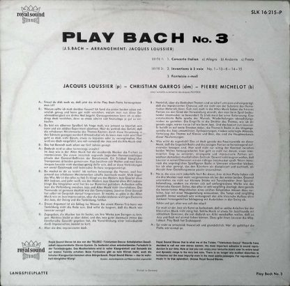 DECCA SLK 16 215-P - Play Bach No. 3 - Image 2
