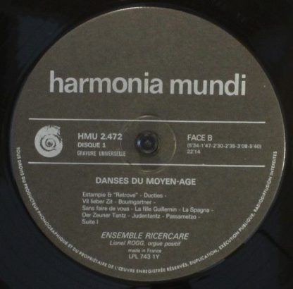 Harmonia Mundi HM 2.472 - Danses Du Moyen-Age - Image 3