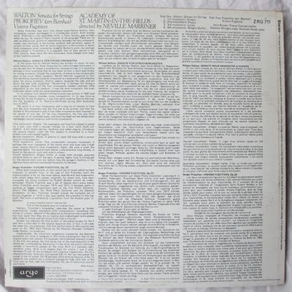 Argo ZRG 711 - Sonata For Strings / Visions Fugitives - Image 2