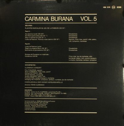 harmonia mundi France HM 339 - Carmina Burana - Version Original - Image 2