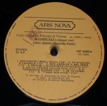 Ars Nova VST 6200 - Madrigali A Cinque Voci - Liberto Quinto (Se - Image 5