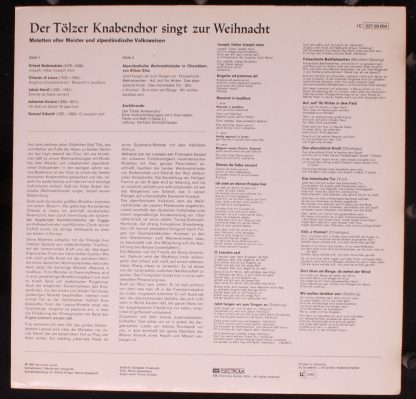 Deutsche Harmonia Mundi 1C 027-99 664 - Der Tölzer Knabenchor Si - Image 2