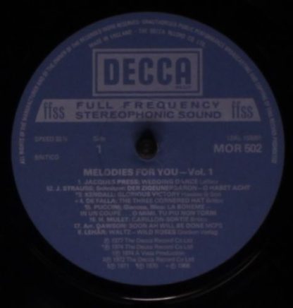 DECCA MOR 502 - Melodies For You Vol.1 - Image 3