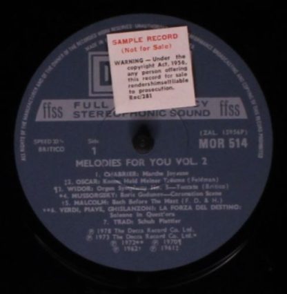 DECCA MOR 514 - Melodies For You Vol.2 - Image 3