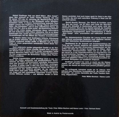 Preiser Records SPR 3224 - Mein Kampf - Eine Lesung Von Helmut Q - Image 2