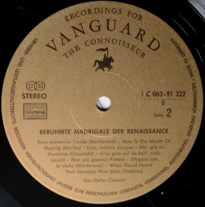 Vanguard 1C 063 - 91 322 C - Madrigal Masterpieces - Image 4