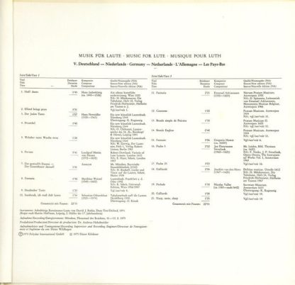 Archiv Produktion 2533 302 - Musik Für Laute = Music For Lute = - Image 3