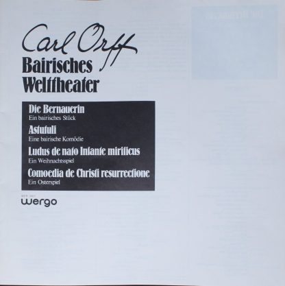 WERGO WER 3007 - Bairisches Welttheater: Die Bernauerin / Astutu - Image 3