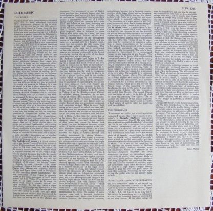 Hungaroton SLPX 12157 - Lute Music (BWV 999, BWV 1000, BWV 998, - Image 3