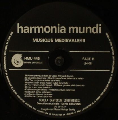 harmonia mundi France HM443 - Adam De La Halle Et Le XIIIe Siecl - Image 6
