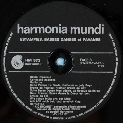 harmonia mundi France HM 573 - Estampies, Basses Danses Et Pavan - Image 6