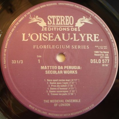 L'Oiseau-Lyre DSLO 577 - Secular Works - Image 3