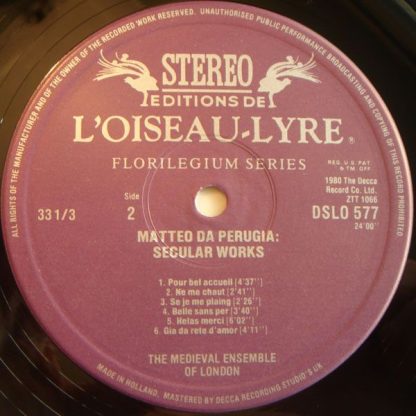 L'Oiseau-Lyre DSLO 577 - Secular Works - Image 4