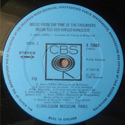 CBS 73083 - Music From The Time Of The Crusaders • Musik Aus Der - Image 4
