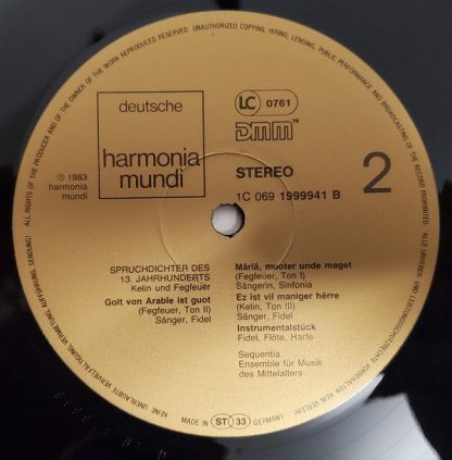 Deutsche Harmonia Mundi 1C 069 1999941 - Spruchdichter Des 13. J - Image 6