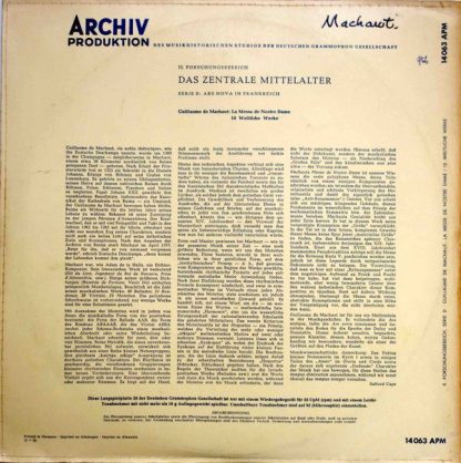 Archiv Produktion 14063 APM - La Messe De Notre Dame / 10 Weltli - Image 3