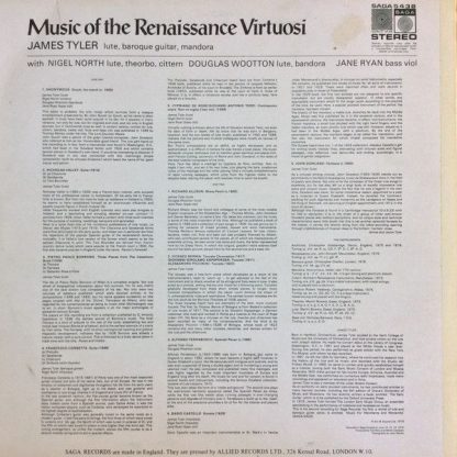 Saga SAGA 5438 - Music Of The Renaissance Virtuosi - Image 2