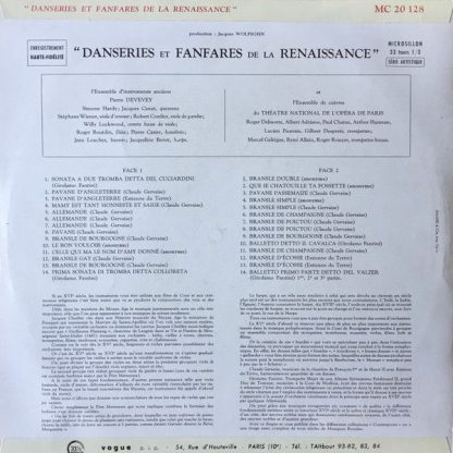 Contrepoint MC. 20.128 - Danseries Et Fanfares De La Renaissance - Image 2