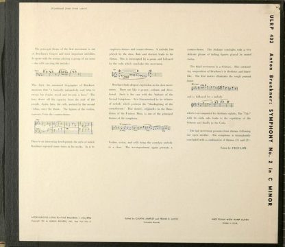 Urania Records (3) URLP 402 - Symphony No. 2 In C Minor - Image 4