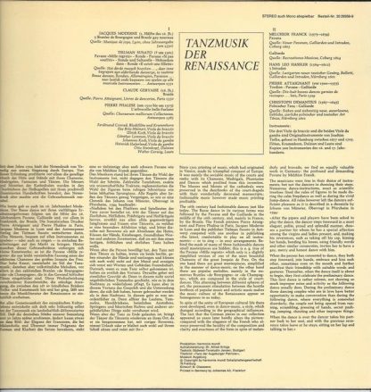 Harmonia Mundi 20 29359-9 - Tanzmusik Der Renaissance - Image 2