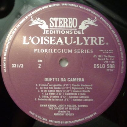 L'Oiseau-Lyre DSLO 588 - Duetti Da Camera - Image 4